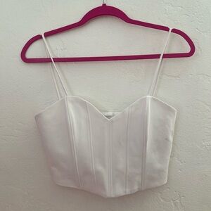 Zara White Bustier Top XS